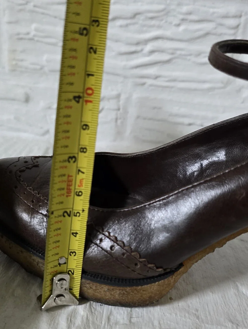 Classic Brown Leather Mary Jane Heels